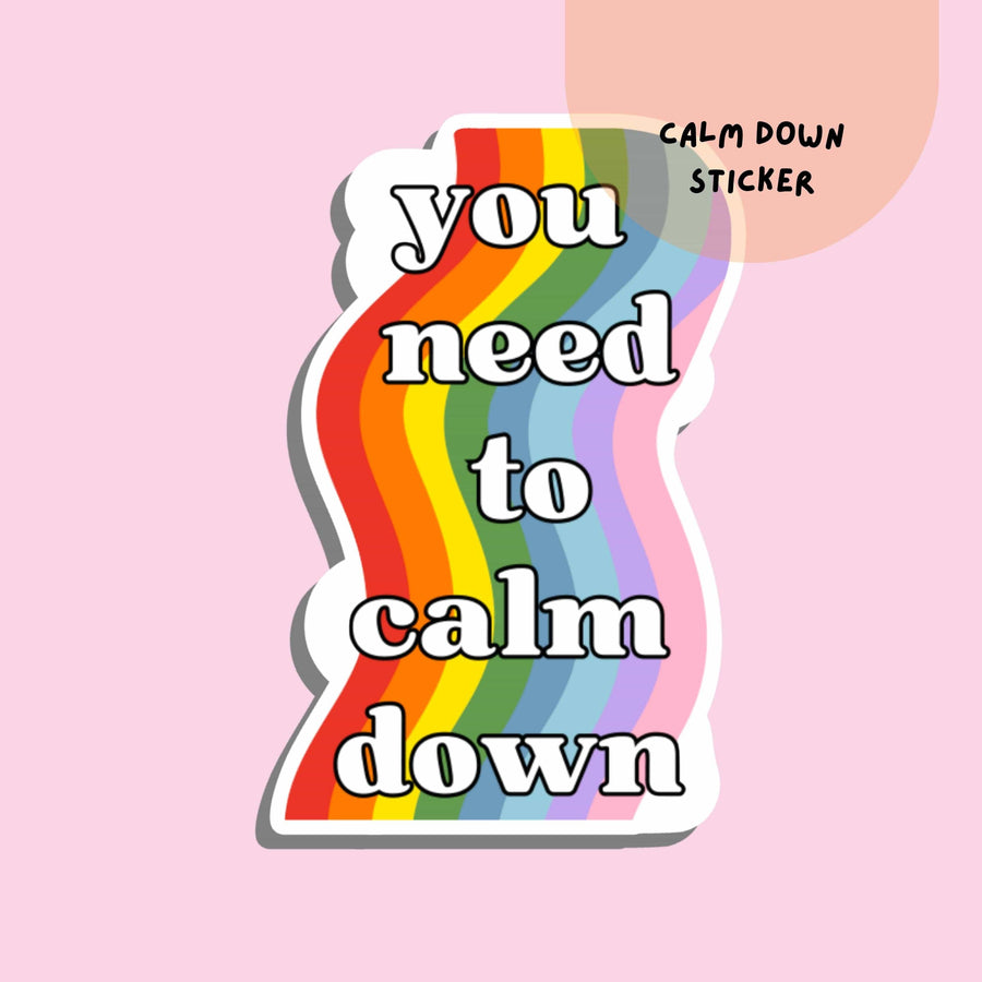 Rainbow Calm Down Sticker
